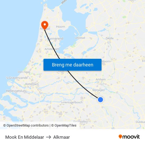 Mook En Middelaar to Alkmaar map