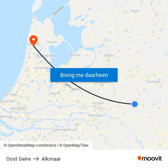 Oost Gelre to Alkmaar map