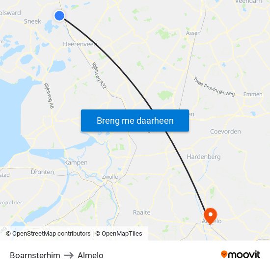 Boarnsterhim to Almelo map