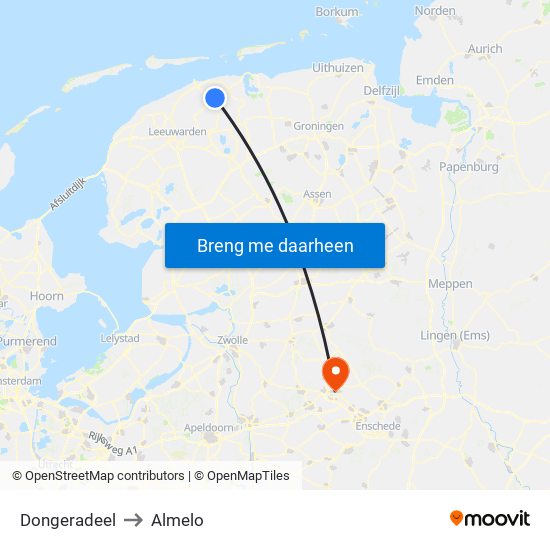 Dongeradeel to Almelo map