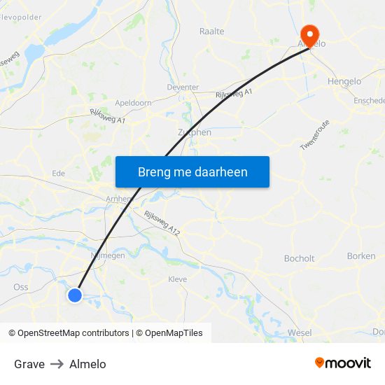 Grave to Almelo map