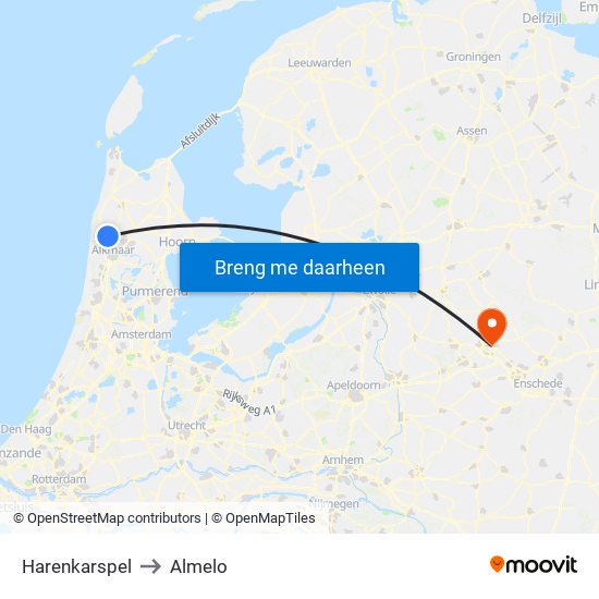 Harenkarspel to Almelo map