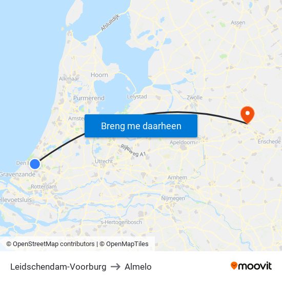 Leidschendam-Voorburg to Almelo map
