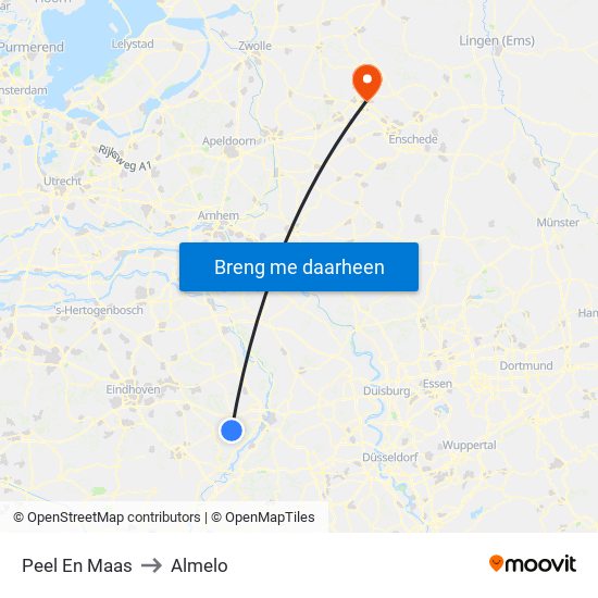Peel En Maas to Almelo map