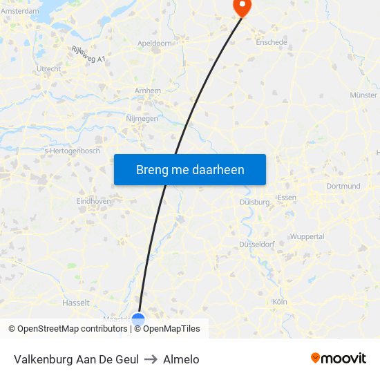 Valkenburg Aan De Geul to Almelo map