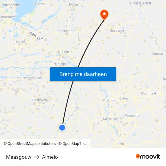 Maasgouw to Almelo map