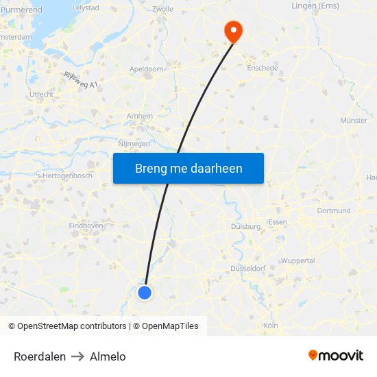 Roerdalen to Almelo map