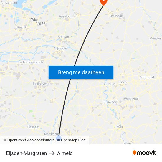 Eijsden-Margraten to Almelo map