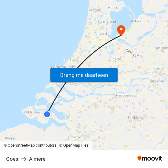 Goes to Almere map