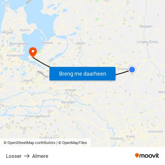 Losser to Almere map