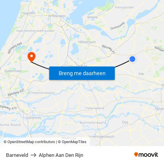 Barneveld to Alphen Aan Den Rijn map