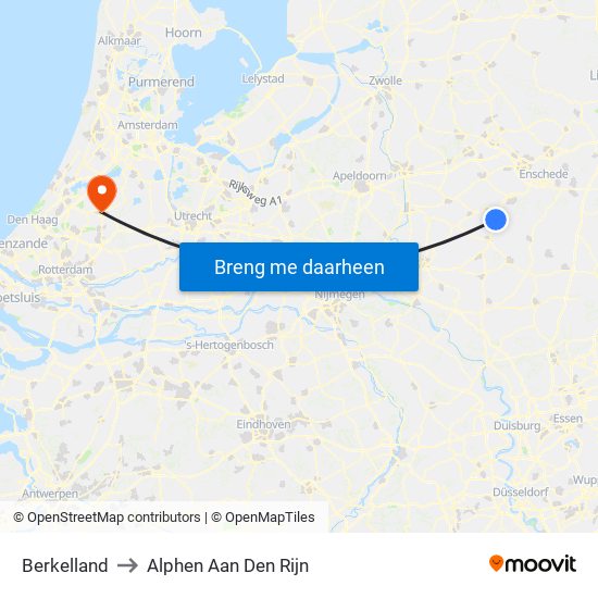 Berkelland to Alphen Aan Den Rijn map