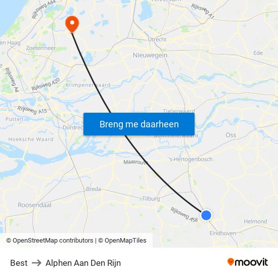 Best to Alphen Aan Den Rijn map