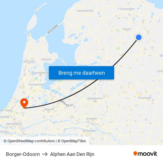 Borger-Odoorn to Alphen Aan Den Rijn map