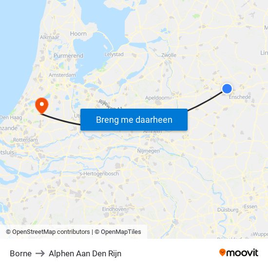 Borne to Alphen Aan Den Rijn map