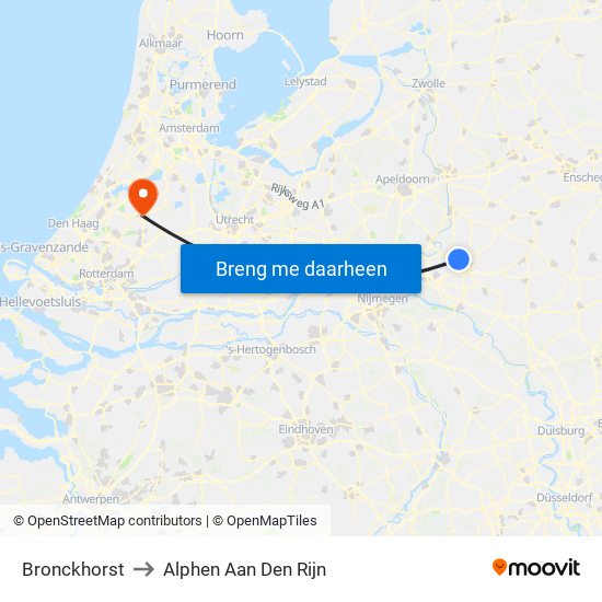 Bronckhorst to Alphen Aan Den Rijn map
