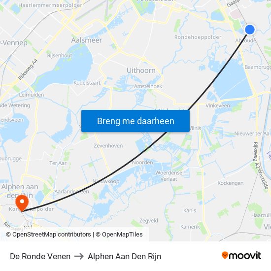 De Ronde Venen to Alphen Aan Den Rijn map