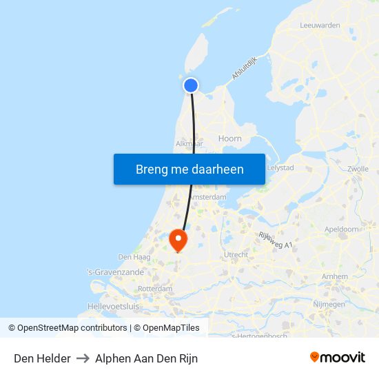 Den Helder to Alphen Aan Den Rijn map