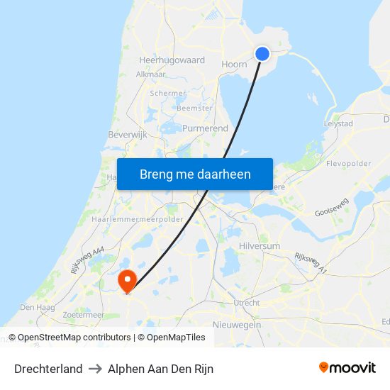 Drechterland to Alphen Aan Den Rijn map
