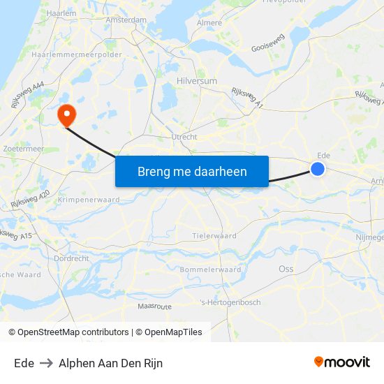 Ede to Alphen Aan Den Rijn map