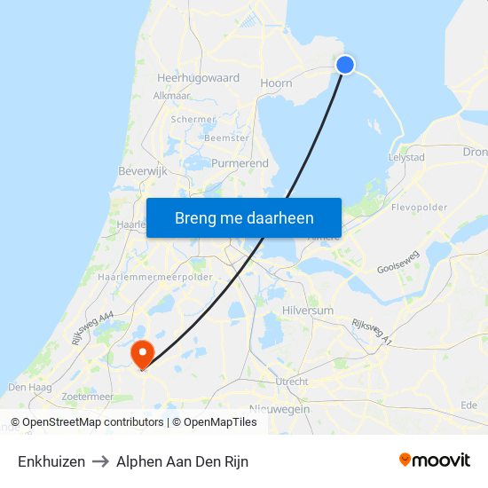 Enkhuizen to Alphen Aan Den Rijn map
