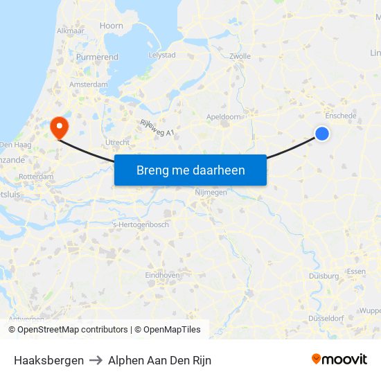 Haaksbergen to Alphen Aan Den Rijn map
