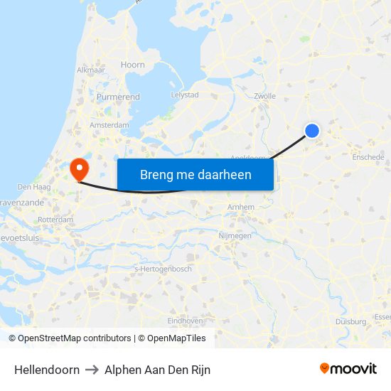 Hellendoorn to Alphen Aan Den Rijn map