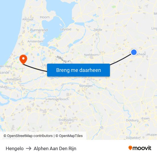 Hengelo to Alphen Aan Den Rijn map
