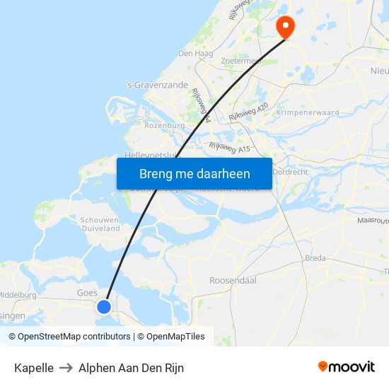 Kapelle to Alphen Aan Den Rijn map