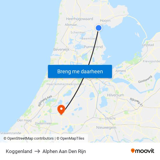 Koggenland to Alphen Aan Den Rijn map