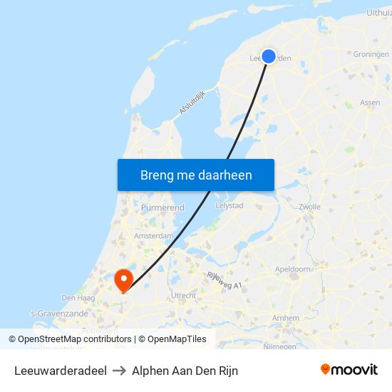 Leeuwarderadeel to Alphen Aan Den Rijn map