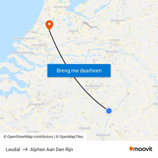 Leudal to Alphen Aan Den Rijn map