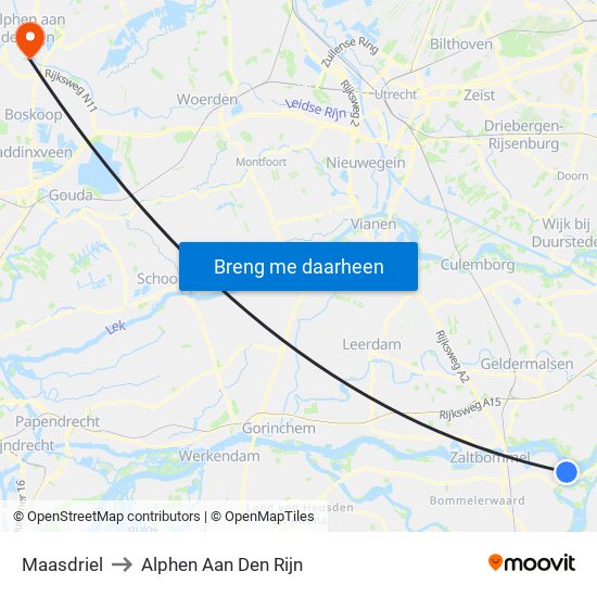 Maasdriel to Alphen Aan Den Rijn map