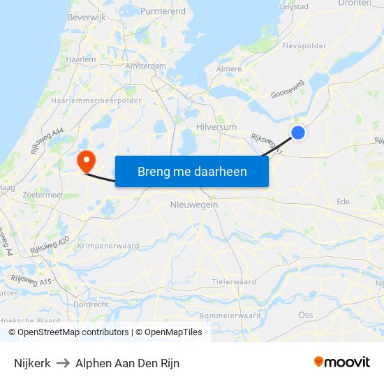 Nijkerk to Alphen Aan Den Rijn map