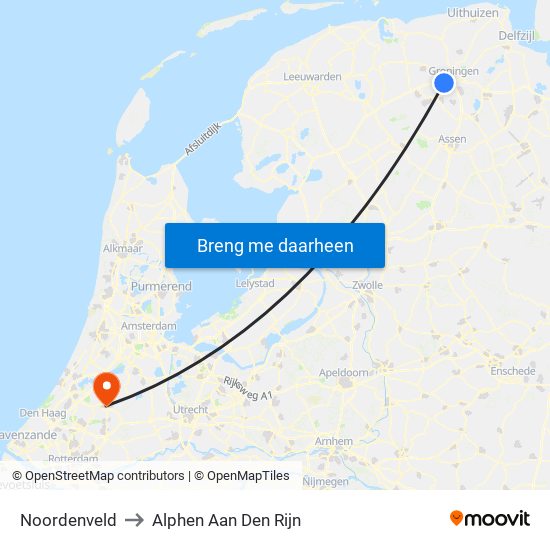 Noordenveld to Alphen Aan Den Rijn map