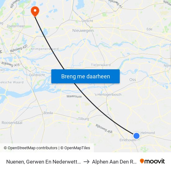 Nuenen, Gerwen En Nederwetten to Alphen Aan Den Rijn map