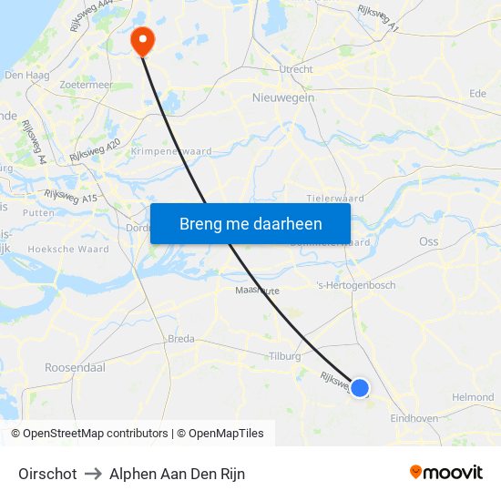 Oirschot to Alphen Aan Den Rijn map