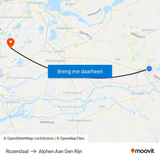 Rozendaal to Alphen Aan Den Rijn map