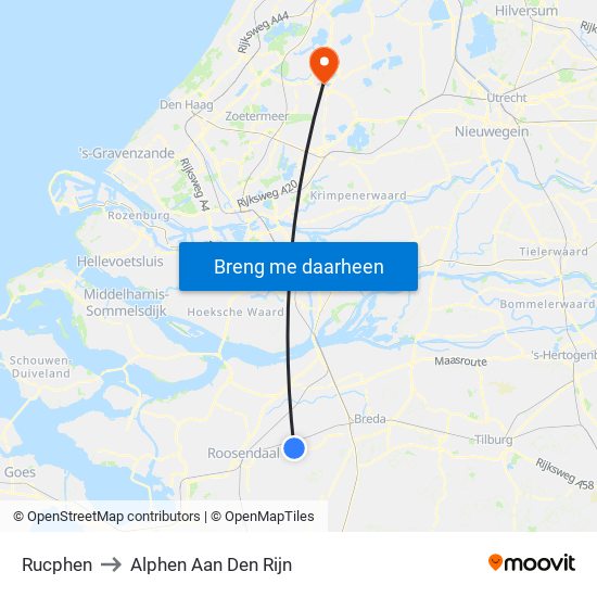 Rucphen to Alphen Aan Den Rijn map