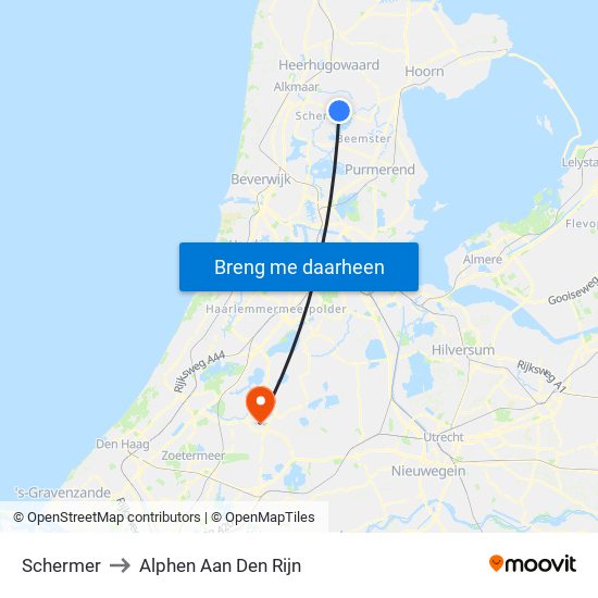 Schermer to Alphen Aan Den Rijn map