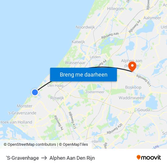 'S-Gravenhage to Alphen Aan Den Rijn map