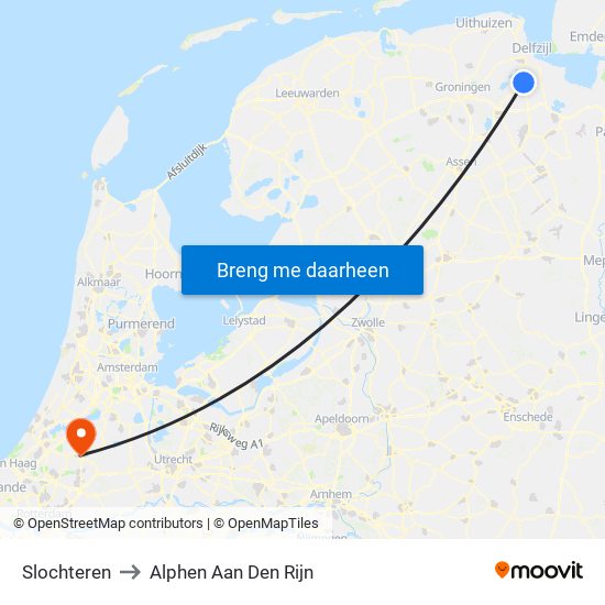 Slochteren to Alphen Aan Den Rijn map