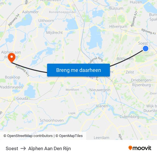 Soest to Alphen Aan Den Rijn map