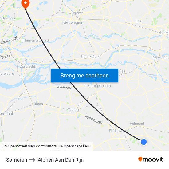 Someren to Alphen Aan Den Rijn map