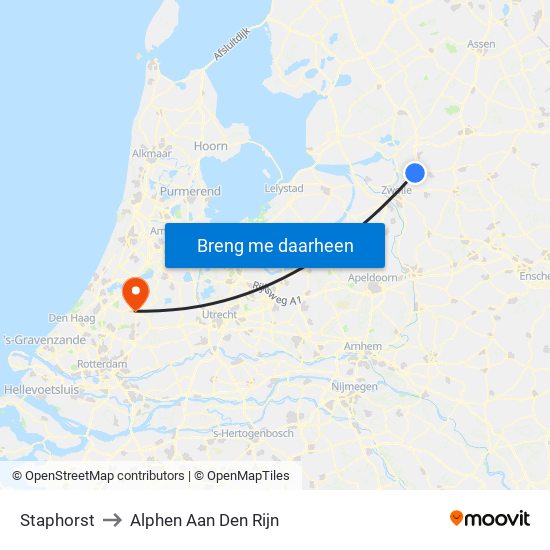 Staphorst to Alphen Aan Den Rijn map