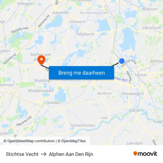 Stichtse Vecht to Alphen Aan Den Rijn map