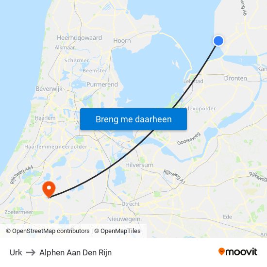Urk to Alphen Aan Den Rijn map