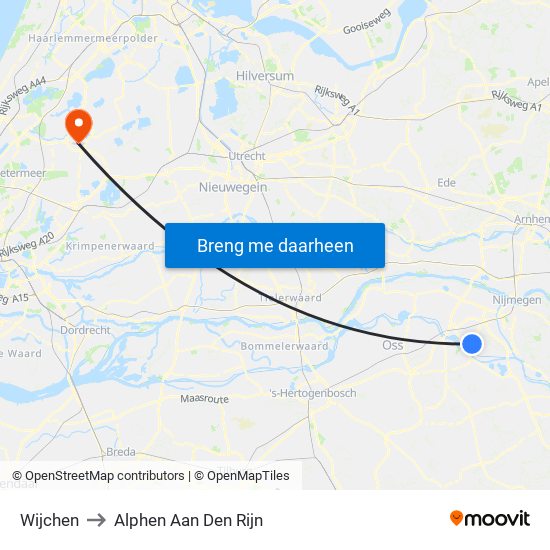 Wijchen to Alphen Aan Den Rijn map