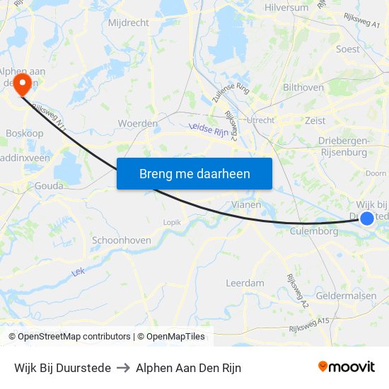 Wijk Bij Duurstede to Alphen Aan Den Rijn map