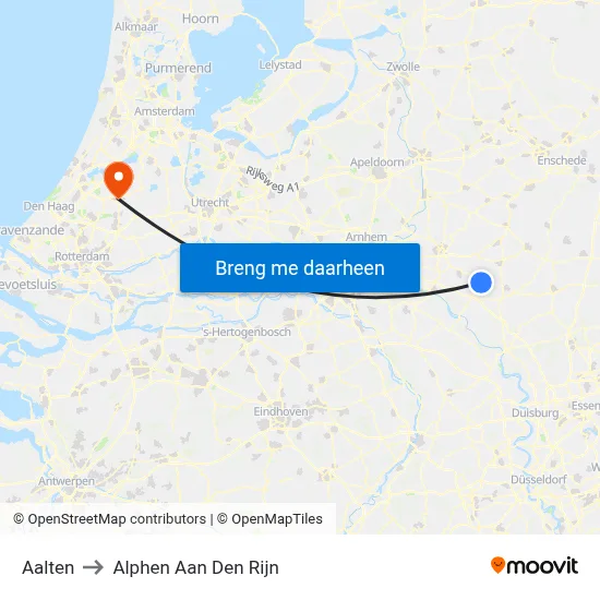 Aalten to Alphen Aan Den Rijn map